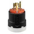 Arrow Hart UltraGrip Locking Plug, 3 Pole, 20 A, 125250 VAC, NEMA NEMA L1020, BlackOrange AHCL1020P